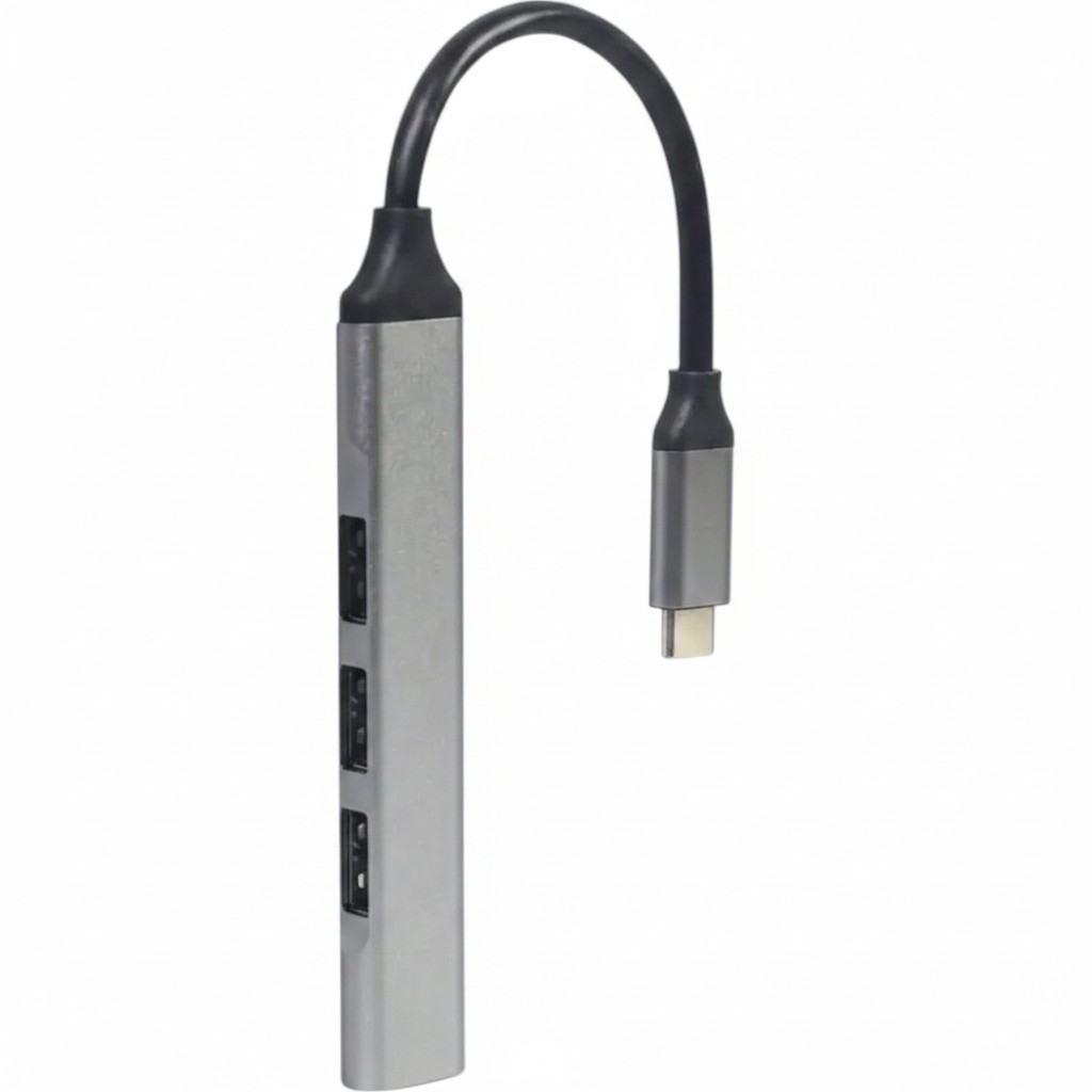 USB Type-C хаб Gembird UHB-CM-U3P1U2P3-02 метал срібний 3хUSB2.0   1хUSB3.0 NEW 00-00010374